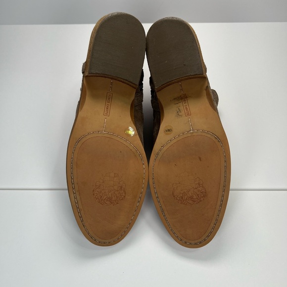 Vince Camuto Pamma Side Zip Suede Bootie w/ Buckle Detail - tan, size 10 - Picture 8 of 10